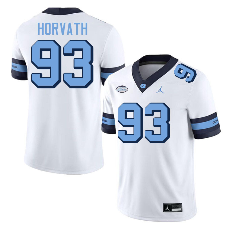#93 Jacob Horvath North Carolina Tar Heels College Football Jersey Stitched-Retro White #93 Jacob Horvath North Carolina Tar Heels College Football Jersey Stitched-Retro White